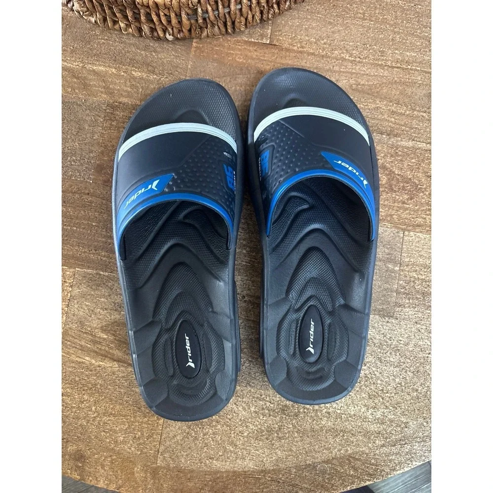 Rider Unisex Dark Blue Slides Synthetic Sandals.  Size 9‎